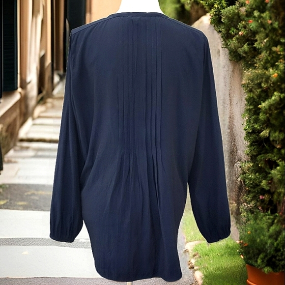 Calypso St. Barth Chic Oversized Dark Blue Button Up Tunic Sz S - Picture 3 of 8